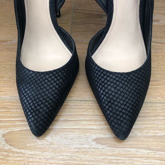 Vince Camuto Sassa Slingback Snake Print Embossed High Heel Black Pump - Picture 3 of 8